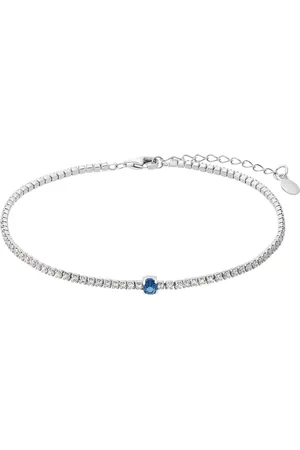 Amor Silver Blue Stone Tennis Bracelet