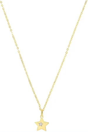 Amor 14ct Yellow Gold Cubic Zirconia Star Pendant Necklace