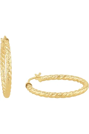 Amor Yellow Gold Coloured Sterling Silver Cubic Zirconia Cross Over Hoop Earrings