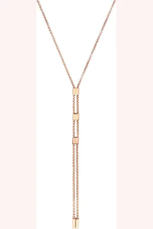 Amor Rose Gold Coloured Sterling Silver Anchor Chain Drop Pendant Necklace