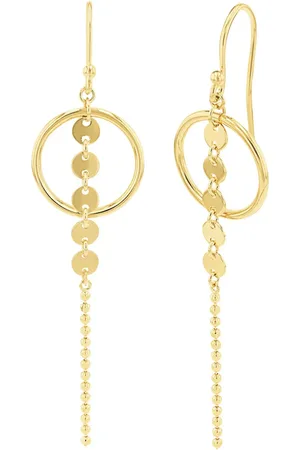 Amor Yellow Gold Coloured Sterling Silver Circular Drop Earrings