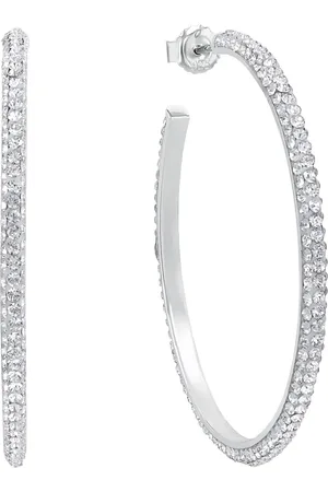 Amor Silver Cubic Zirconia Stone Hoop Earrings