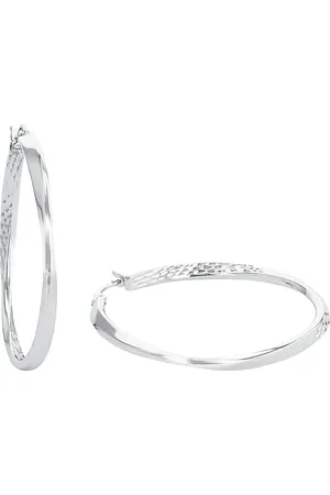 Amor Silver Textured Hoop Earrings