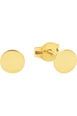 Amor 9ct Yellow Gold Circle Stud Earrings