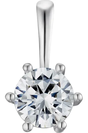 Amor 9ct White Gold Cubic Zirconia Round Pendant