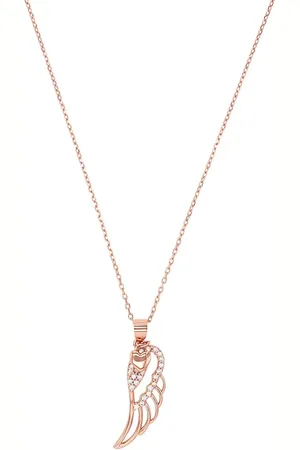 Amor Silver Cubic Zirconia Wing Pendant Necklace
