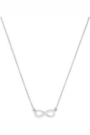 Amor Silver Cubic Zirconia Infinity Loop Pendant Necklace