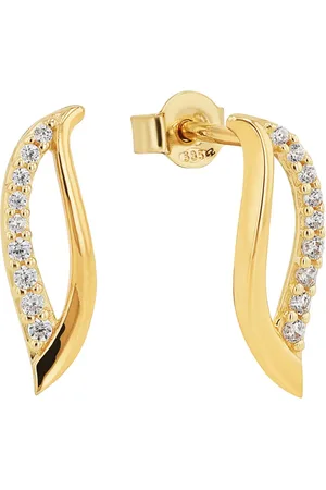 Amor 14ct Yellow Gold Cubic Zirconia Stud Earrings