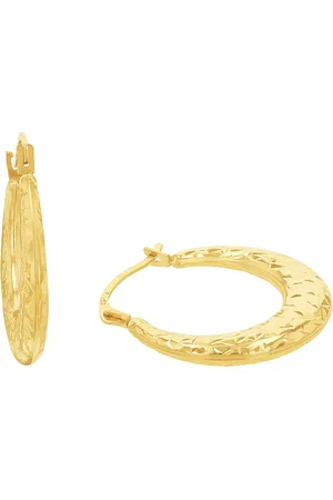 Amor 9ct Yellow Gold Graduated Hoop Earrings