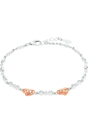 Amor Silver Cubic Zirconia Heart Fantasy Chain Bracelet - 17cm