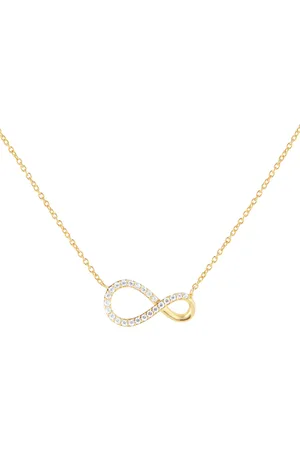 GOLDSMITHS 9ct Yellow Gold 0.10cttw Diamond Infinity Necklace