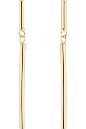 GOLDSMITHS 9ct Yellow Gold Round Bar Drop Earrings