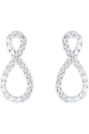 GOLDSMITHS 9ct White Gold 0.20cttw Diamond Infinity Stud Earrings