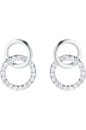 GOLDSMITHS 9ct White Gold 0.15cttw Diamond Circle Stud Earrings