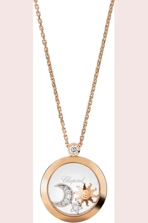 Chopard Happy Sun, Moon And Stars Pendant, Ethical Rose Gold, Diamonds