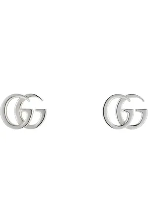 Gucci Sterling Silver GG Marmont Stud Earrings