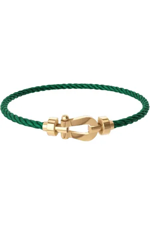 Fred Force 10 18ct Yellow Gold Buckle & Green Cable Medium Model - Size 17