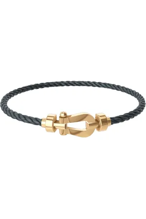 Fred Force 10 18ct Yellow Gold Buckle & Storm Grey Cable Medium Model - Size 15