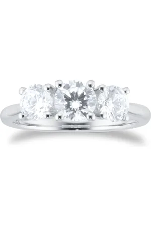 Mappin & Webb Platinum 1.50cttw Round Brilliant Cut Three Stone Engagement Ring - Ring Size O
