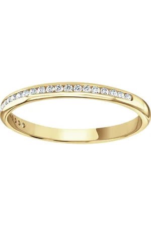 GOLDSMITHS 9ct Yellow Gold 0.12 Carat Round Brilliant Cut Channel Set Half Eternity Ring - Ring Size L