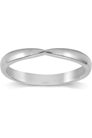 Mappin & Webb Platinum 2.5mm Pinched Wedding Ring - Ring Size M