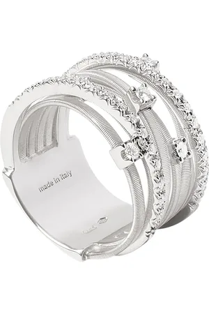 Marco Bicego 18ct White Gold Goa Collection Seven Strand Diamond Ring - Ring Size M