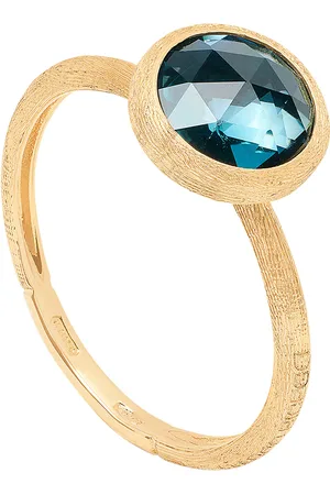 Marco Bicego 18ct Yellow Gold Jaipur Colour Collection London Blue Topaz Stacking Ring - Ring Size L