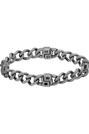 HUGO BOSS Gents Double B Black Stainless Steel Link Bracelet