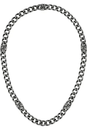HUGO BOSS Gents Double B Black Stainless Steel Link Necklace