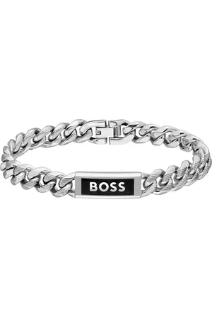 HUGO BOSS Gents Kassy Stainless Steel & Black Enamel Bracelet