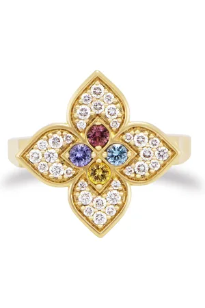 Roberto Coin Exclusive Venetian Princess Carnival 18ct Yellow Gold Diamond & Mixed Gemstone Ring