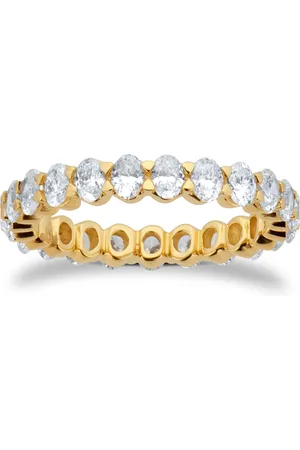 GOLDSMITHS 18ct Yellow Gold 2.00cttw Oval Cut Diamond Full Eternity Ring - Ring Size M
