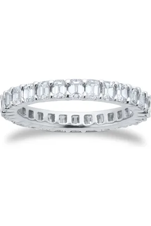 GOLDSMITHS Platinum 2.00cttw Emerald Cut Diamond Full Eternity Ring - Ring Size N