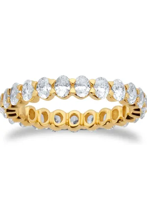 GOLDSMITHS 18ct Yellow Gold 3.00cttw Oval Cut Diamond Full Eternity Ring - Ring Size M