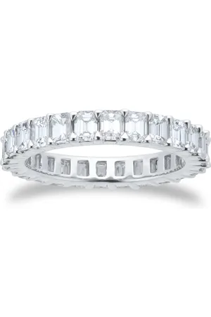 GOLDSMITHS Platinum 3.00cttw Emerald Cut Diamond Full Eternity Ring - Ring Size N