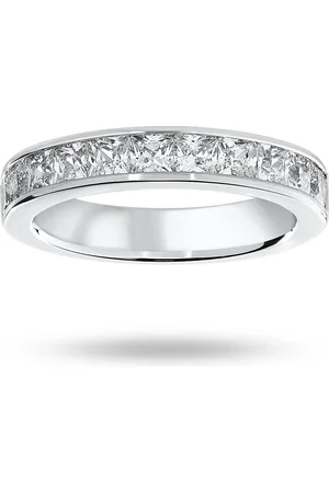 Mappin & Webb Platinum 1.50 Carat Princess Cut Half Eternity Ring - Ring Size V