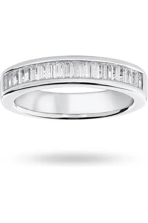 Mappin & Webb 18 Carat White Gold 0.75 Carat Baguette Cut Half Eternity Ring - Ring Size O