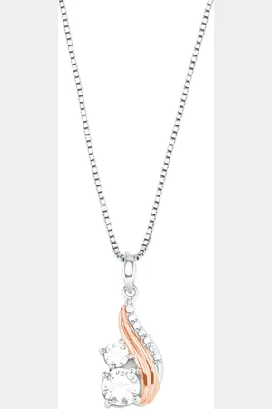Amor Silver Cubic Zirconia Swirl Pendant Necklace