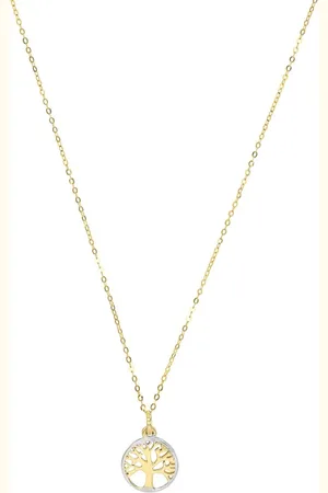 Amor 9ct Yellow Gold Bi Colour Tree Pendant Necklace