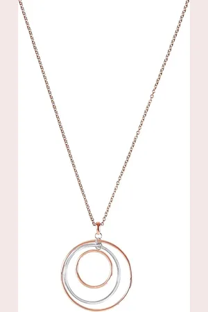 Amor Rose Gold Coloured Sterling Silver Loop Design Pendant Necklace
