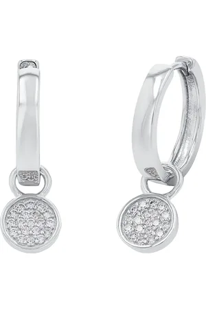Amor Silver Cubic Zirconia Circle Hoop Earrings