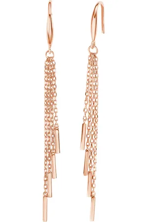 Amor Rose Gold Coloured Sterling Silver Drop Earrings