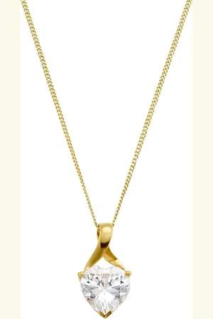 Amor 9ct Yellow Gold Cubic Zirconia Pendant Necklace
