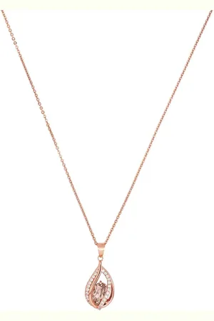 Amor Rose Gold Coloured Sterling Silver Cubic Zirconia Swirl Pendant Necklace