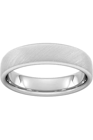 GOLDSMITHS 4mm Traditional Court Heavy Diagonal Matt Finish Wedding Ring In Platinum - Ring Size S