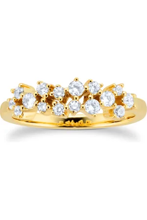 GOLDSMITHS 9ct Yellow Gold 0.50cttw Diamond Scatter Band Eternity Ring - Ring Size L