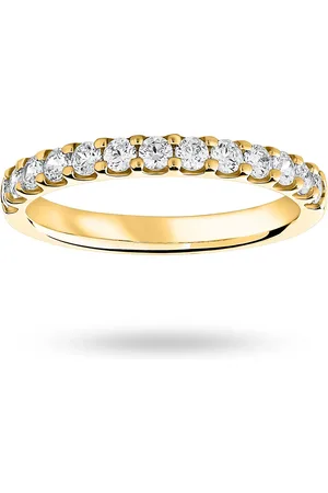 GOLDSMITHS 9 Carat Yellow Gold 0.50 Carat Brilliant Cut Half Eternity - Ring Size L