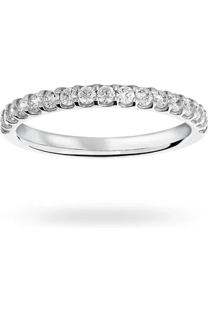 GOLDSMITHS 9 Carat White Gold 0.33 Carat Brilliant Cut Half Eternity - Ring Size J