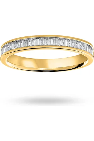 GOLDSMITHS 9 Carat Yellow Gold 0.33 Carat Baguette Cut Half Eternity Ring - Ring Size O