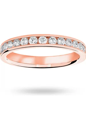 GOLDSMITHS 18 Carat Rose Gold 0.50 Carat Brilliant Cut Half Eternity Ring - Ring Size L